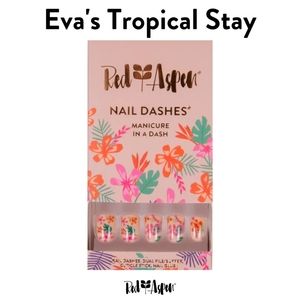 Red Aspen - Eva's Tropical Stay Short Square Nail Dashes